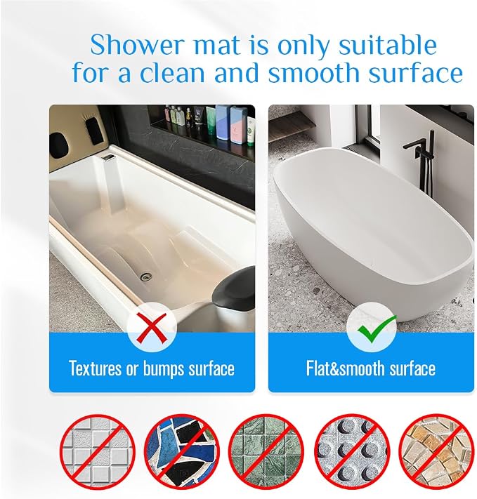 Non Slip Bathtub Mat & Shower Mat, 31x15'' Anti Slip Bath Mat for Tub, Soft TPE Anti-Skid Bathroom Mat with 194 Suction Cups & Drain Holes, Wave-Textured Grip, Machine Washable,Brown