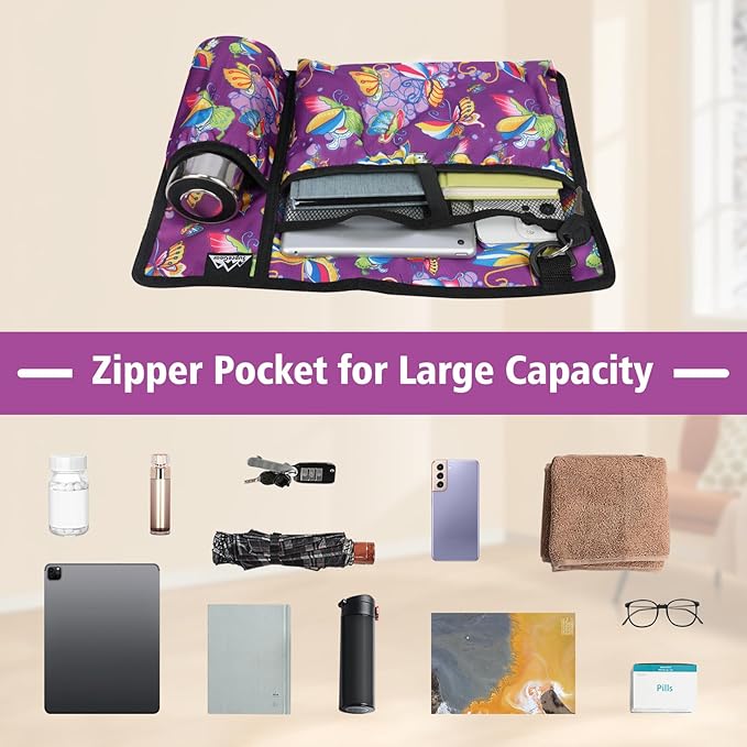 supregear Accessories Bag for Walker, Wheelchair, Rollator - Walker Basket Bag w/Cup Holder - Seniors Caddy Attachment Pouch, Water Resistant Large Capacity Carry Storage Carrier Tote