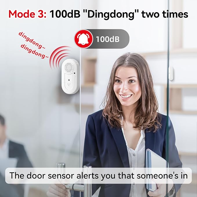 Sanjie Door Alarms When Opened,Door Window Alarm Sensors for Kids Safety/Home Security/Pool/Garage/Dementia/Toddler/Travel Security,Easy to Install,Volume Control/Loud Alert,Long Battery Life,8 Pack
