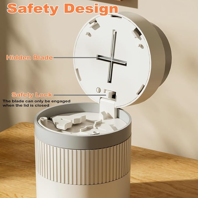 3-in-1 Pill Cutter, 1/2 1/4 Pill Crushers & Splitters with Stainless Steel Hidden Sharp Blade and Storage for Small or Large Pills, Pills Crusher Fine Powder for Tablets (Orange)