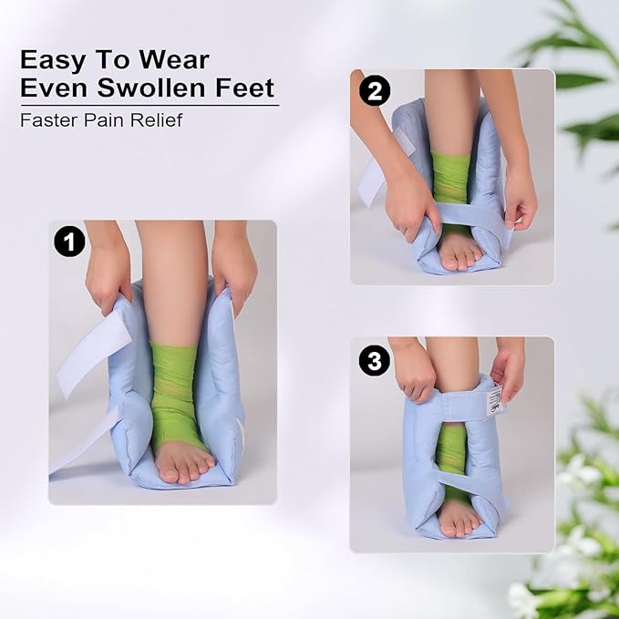 Heel Protector Cushion Pillow to Relieve Pressure from Sores and Ulcers, Adjustable Foot Support Boot for Bedridden Patients Supplies, Ankle pad for Heel Pain