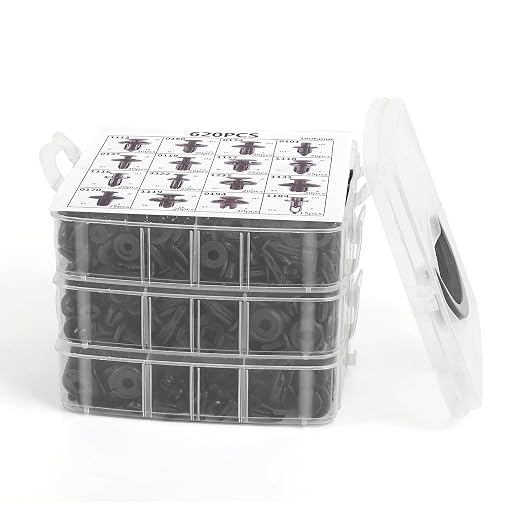 620pcs Push-Type Retainer Clips, Bumper Fender Nylon Rivets of 16 Most Popular Sizes and 5 Fastener Removers for Most Models