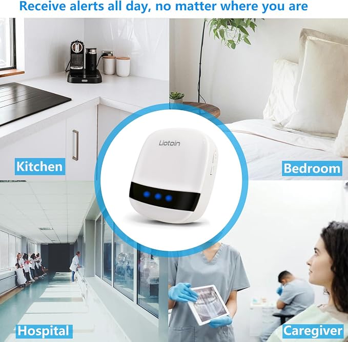 Caregiver Pager Wireless Call Button Alert Button Call Bell Emergency Button for Home/Elderly/Patients Panic Button Nurse Alert Call System 3Call Button 3Receivers (600+ft Operating Range)