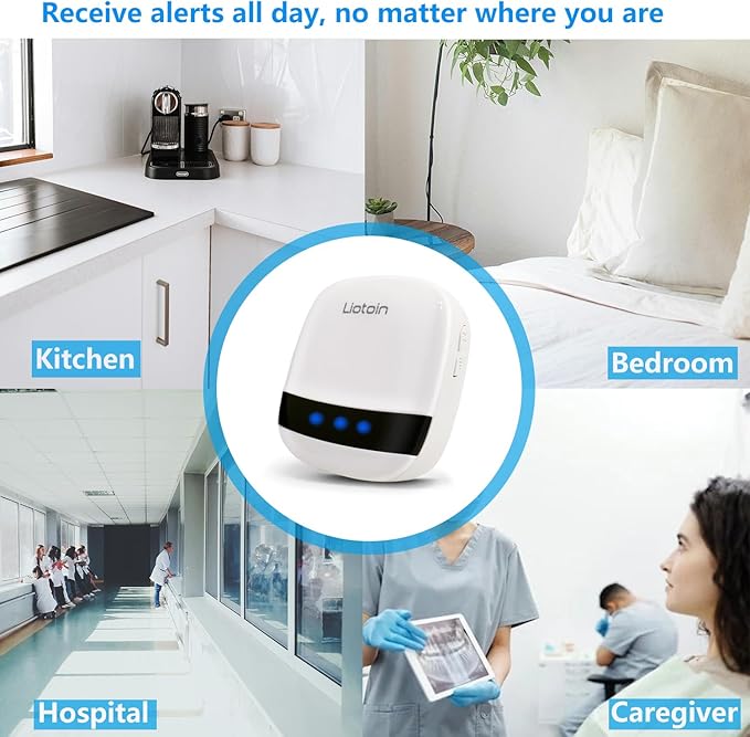 Caregiver Pager Wireless Alert System - 2 Call Buttons, 2 Receivers, 600+ft Range, Nurse/Patient Alert