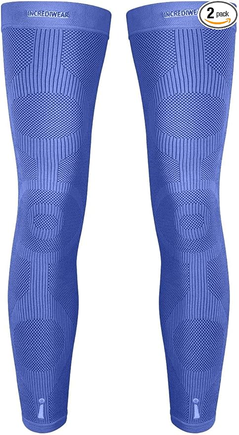 Incrediwear Leg Sleeve 2pk – Full Length Long Leg Sleeve for Leg Pain Relief & Muscle Recovery, Helps Reduce Swelling & Inflammation, Promotes Circulation, Leg Sleeves for Men & Women (Royal, Large)