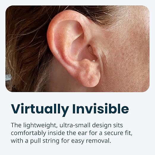 MDHearing NEO XS OTC In Ear Hearing Aids for Seniors with Noise Cancelling | Ultra Small, Nearly Invisible, Lightweight, Easy-to-Use, Long-Lasting Rechargeable Battery, Doctor-Designed