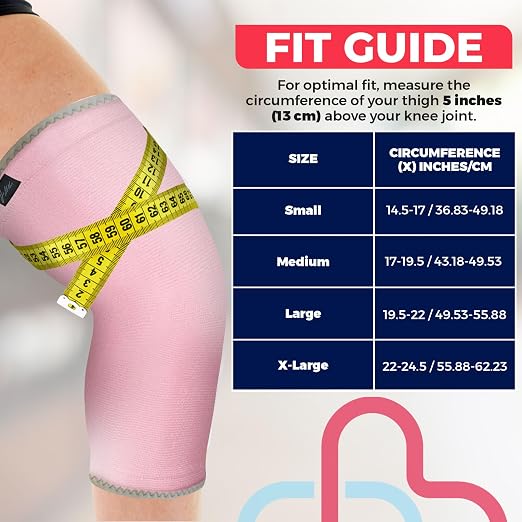 Dr. Arthritis Doctor-Developed Thick Knee Brace Support, Secure Compression Sleeve for Joint Stability (Pink, S)