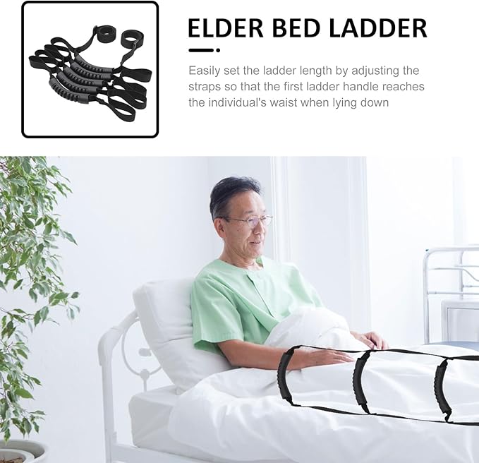 Adjustable 4-Layer Elder Bed Ladder and Pull Up Strap for Seniors with Disability Assist Belt, Multi-Layer Bed Pull Up Rope for Elderly Patient Mobility and Bedside Support