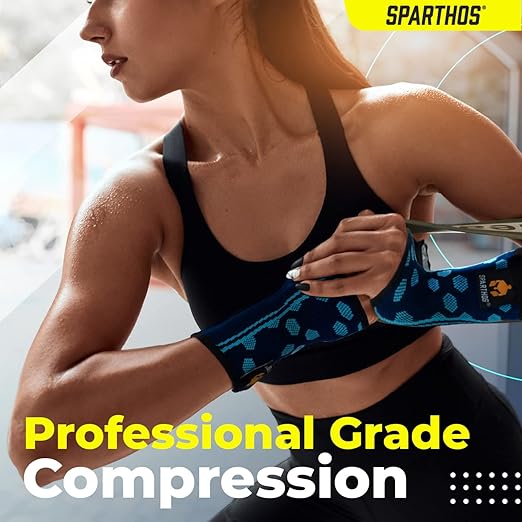Sparthos Wrist Support Sleeves (Pair) - Medical Compression for Carpal Tunnel and Wrist Pain Relief - Wrist Brace for Men and Women (X-Large, Midnight Black)