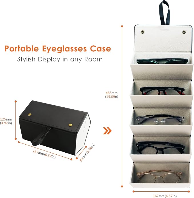 LifeArt Eyeglass Case Hard Shell, Portable Sunglass Case, Fashionable PU Leather Eyeglass Case, Lightweight