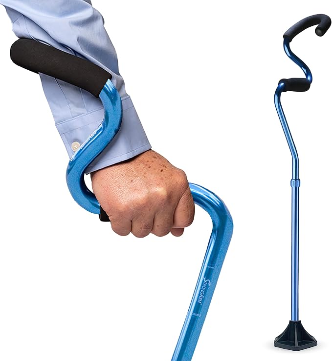 StrongArm Comfort Cane + Self Standing Lightweight Adjustable Walking Cane + Stabilizes Wrist & Provides Extra Support & Stability + Ergonomic Forearm Grip + Canes for Men & Women