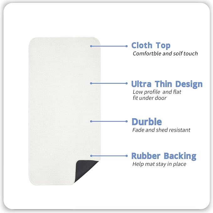 Bath Mat,Ultra Thin Bathroom Runner Rugs,Large Bath Mats for Bathroom,Quick Dry,Non-Slip,Machine Washable,Low Pile,Bath Rug,Shower Outside,Sink,Home Decor Accessories.Cream,2'x5'（24x60inch）