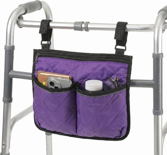Walker Bag for Folding Walker Walker Basket with Reflective Safety Strips Foldable Wheelchair Storage Bag with 2 Adjustable Straps for Night Visibility Seniors Elderly