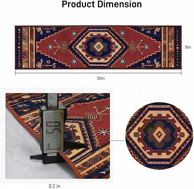 GIB Stair Treads for Wooden Steps Indoor, 15 Pack 8" X 30" Non Slip Carpet Stair Treads with Reusable Adhesive for Kids Elders and Dogs, Boho Vintage Oriental Stair Runner, Brown