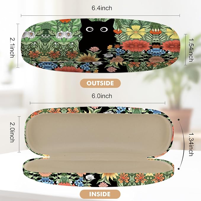 Glasses Case Hard Shell,Portable Protective Eyeglasses Case, Eyeglass Holder Box with Cleaning Cloth, for men women