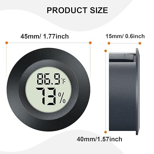 JEDEW 6 Pack Hygrometer Thermometer Digital Humidity Meter Indoor/Outdoor Humidity Monitor Reptile Thermometer for Greenhouse Humidors Terrarium Jars ℉/ ℃(6)