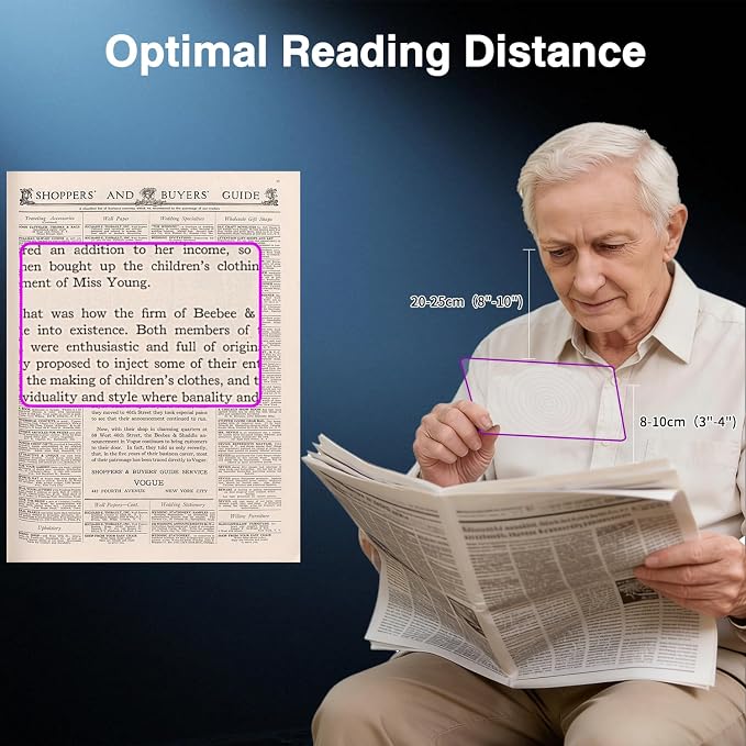 3 PCs Magnifying Sheet Lightweight Page Magnifier for Reading 3X Fresnel Lens with 3 PCs Magnifying Ruler and 3 PCs Magnifying Bookmark for Low Vision & Seniors