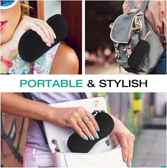 MoKo Sunglasses Soft Case Ultra Light Neoprene Zipper Eyeglass Case for Men Women