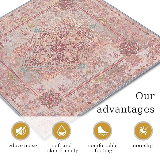 8”x 30” Carpet Stair, Anti-Slip Carpet Treads for Wooden Steps, Self-Adhesive Decorative Stair Runners, Slip-Resistant Treads for Indoor Wooden Staircases (1, Pink, 30X30 inch)