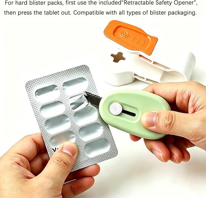Pill Extractor Tool, Blister Pack Opener, No Touch Pill Remover for Elderly,