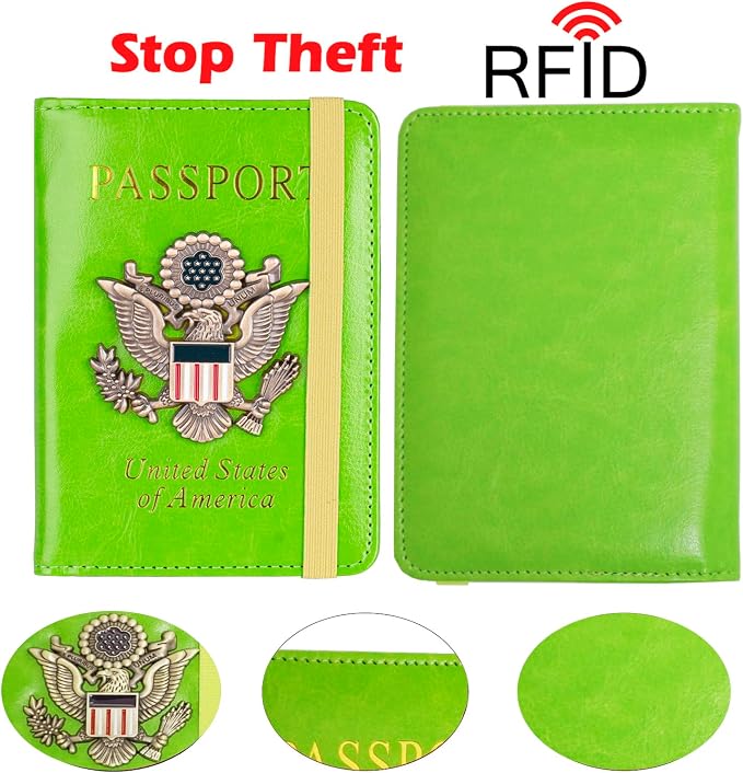 Premium Passport Holder for Travel RFID Blocking Passport Cover Slim | Passport Cover for Women Men Leather US Passport Wallet Case for Travel Passport Book Cover Travel Document Organizer Carrier