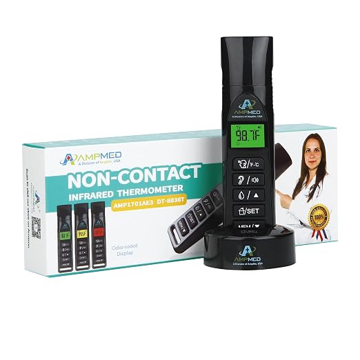 Baby Forehead & Ear Thermometer, 3-in-1 Infrared, Stand, Black | Touchless, For Baby, Infants, Toddlers, Kids & Adults, Base Stand & Clock