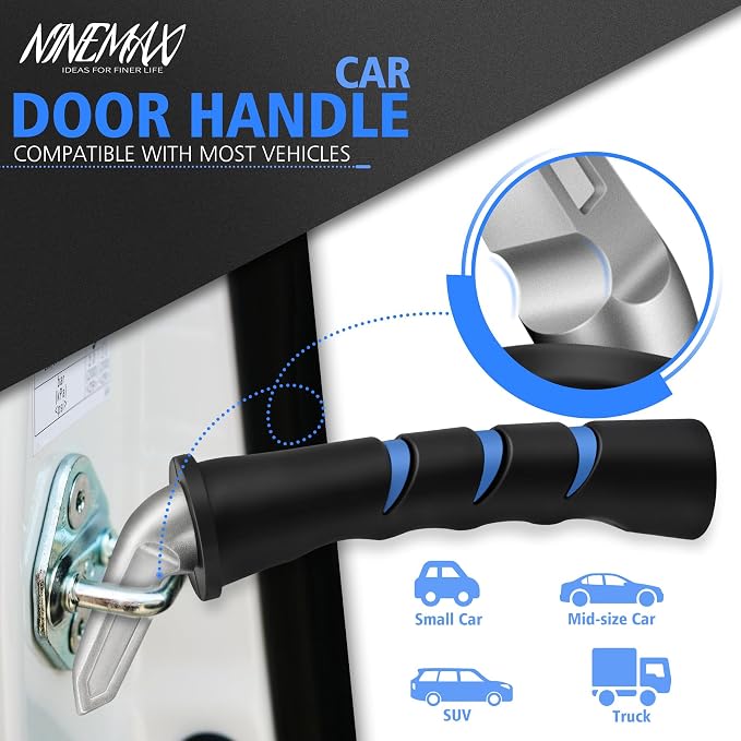 NINEMAX Car Door Handle for Elderly, Car Handle Assist & Cane (1pc) | Portable Vehicle Entry Assist, No-Slip Grip for Seniors, Lightweight Car Cane Design, Fits Most Vehicles