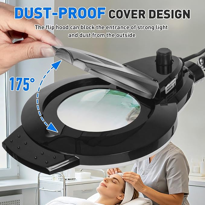 KIRKAS 12X LED Magnifying Lamp with Clamp, 2,200 Lumens Dimmable Bright | 28in Adjust Swivel Arm Magnifying Glass with Light for Repair Reading Craft Needlework Hobby Workbench Magnifier Dust Cover
