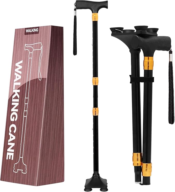 LIXIANG Walking Cane for Women for Stability Seniors Balance Folding Foldable Canes for Men Heavy Duty Adjustable Travel Collapsible Fashionable Fancy Decorative Unique Cool Cane