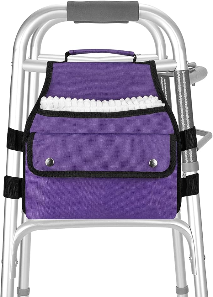 supregear Side Walker Bag, Walker Accessories Bag w/Cup Holder, Folding Walker Basket Waterproof Walker Organizer Caddy Pouch for Most Walker with Side Bar for Seniors, Elderly, Double Sided