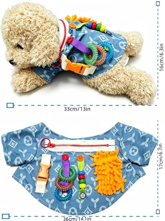 Fidget Sensory Dog Blanket for for Adults with Dementia | Alzheimers Dementia Activities Products for Elderly and Seniors | Fidget Toys Gift and Game for Alzheimer’s or Dementia.