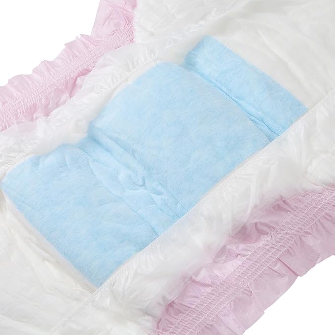 CutiePlusU Adult Diapers Sample 3 Pieces Adult Brief Diaper Incontinence Underwear Pink Cute Toddler (Medium 28"-38")