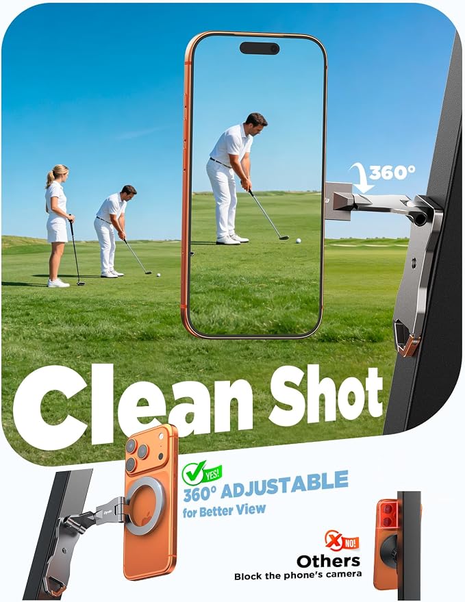 Chfeila Alloy Magnetic Golf Cart Phone Holder for iPhone [Ultra Magnet] Men Golf Gifts for Fathers Day Dad Gifts for Fathers Day Birthday Gift for Men Husband Him Boyfriend Grandpa from Daughter Wife