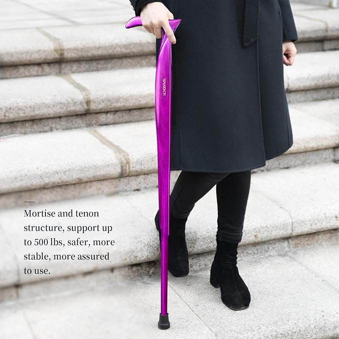 Wooden Walking Cane for Men and Women -Natural Solid Wood, 3 Rubber Tips, Heavy Duty, with Travel Bag- Wooden Walking Stick, Ergonomic Canes for Seniors Unisex Walking Canes