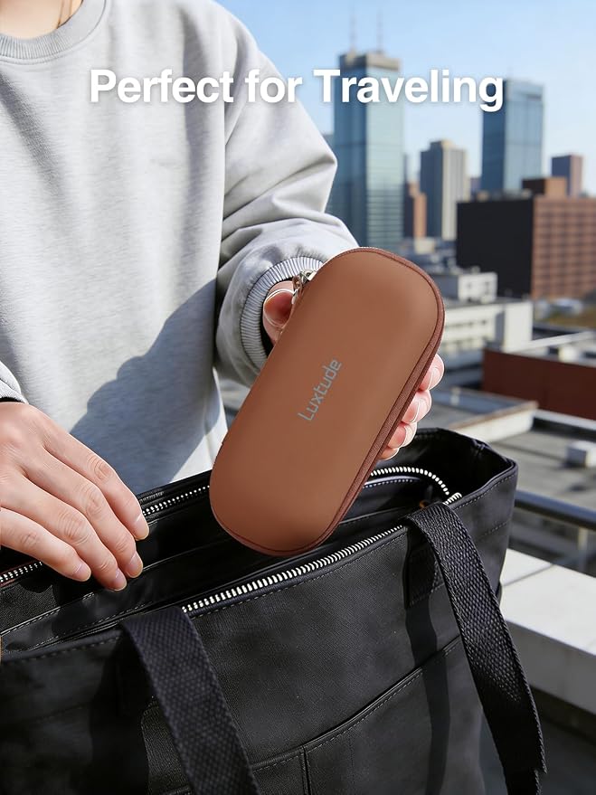 Luxtude Double Glasses Case Hard Shell, Double Eyeglass Case Dual Sunglasses Cases, Travel Sunglasses Organizer for Women Men