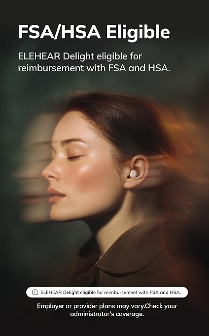 ELEHEAR-Delight OTC Hearing Aids for Seniors and Adults, AI Powered Speech Enhancement, Superior Sound Quality, Comfortable & Discreet Design, Bluetooth 5.3 and App Control, Mist White