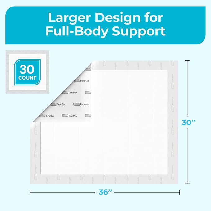 Inspire Extra Large Super Absorbent Disposable Bed Pads for Incontinence Ultra Thick and Absorbent Bed Pads Disposable Adult | Puppy Pads | Pee Pads for Adults (Duramax 30" x 36")