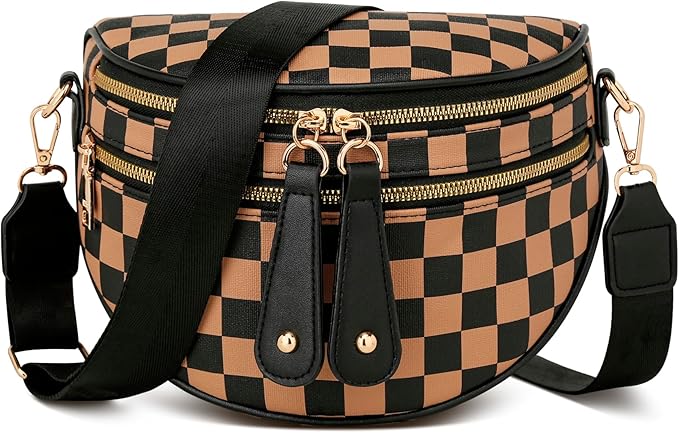 KKXIU Crossbody Bags for Women Vegan Leather Travel Bum Bag | Trendy Fanny Waist Pack | Shoulder Purse with Adjustable Strap