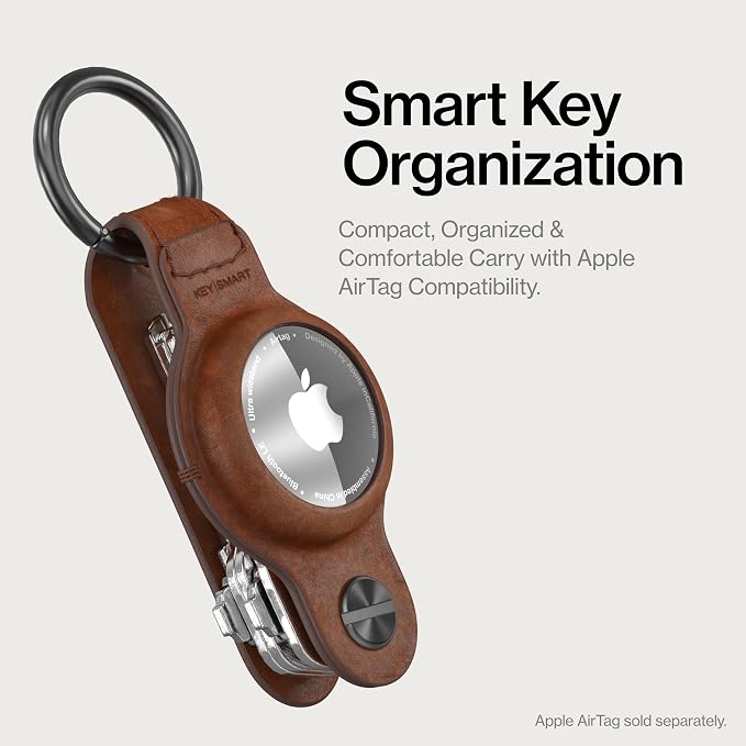 KeySmart Air - Premium Keychain Key Holder Compatible with Apple AirTag, 5 Key Organizer Keychain, Air Tags Not Included