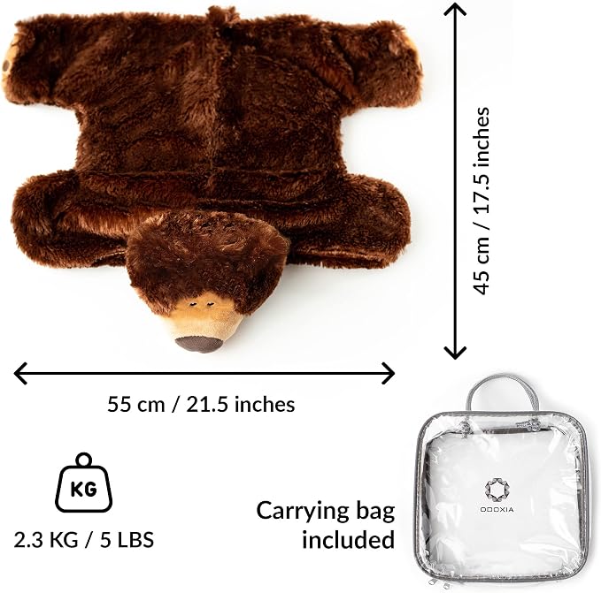 ODOXIA Weighted Lap Pad for Kids 5Lbs | Calming & Comforting | Teddy Bear Animal | Sensory Product | Blanket for Special Needs | Carrying Bag Included