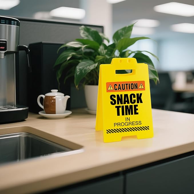 MBL Snack Bar Decor Sign - Funny Small Fun Gag Cubicle White Elephant Stocking Stuffers Christmas Xmas Holiday Gifts for Office Home Desk Break Room Snacks Candy Bar Coffee Station Accessories