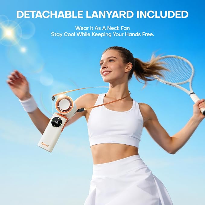 6000mAh Portable Handheld Fan with Ice Cooling, 199 Levels Stepless Speed, 20H Long Battery Life, 20000RPM Turbo Fan Rechargeable Personal Mini Fan for Travel, Outdoor, Makeup