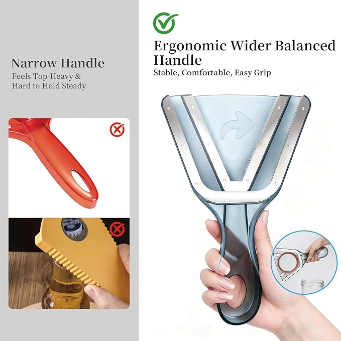 Jar Opener for Weak Hands & Seniors with Arthritis – Easy Twist-Off Lid & Bottle Opener – Ergonomic Non-Slip Handle, Unique Kitchen Gadget & Ideal Christmas Gift for Elderly, Women & Men (Gray)