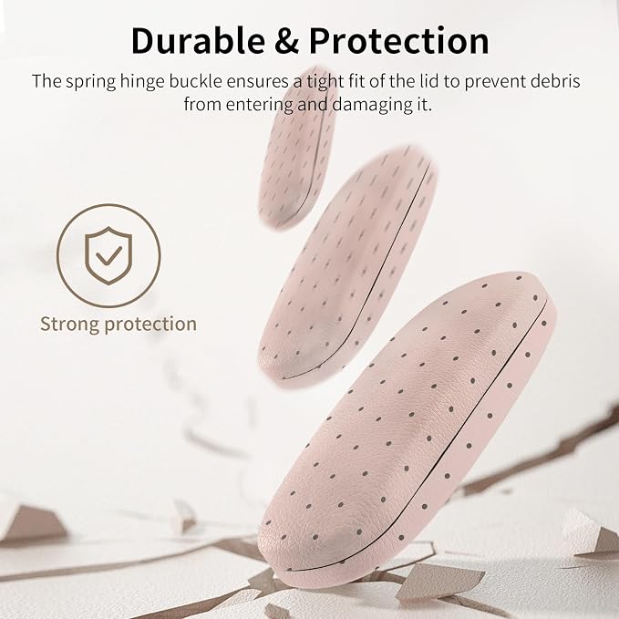 Glasses Case Hard Shell, Cute Sunglasses Case for Women Leather Protective Case for Eyeglass with Cleaning Cloth