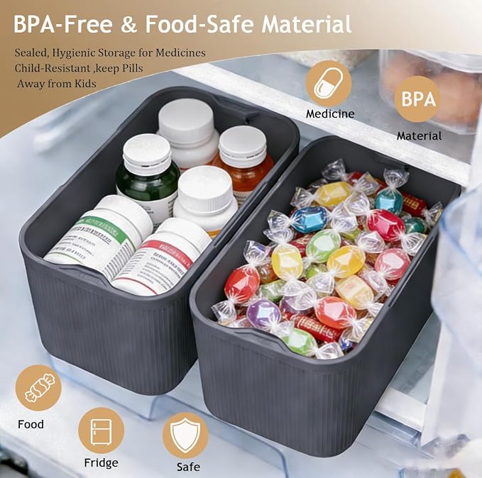 Lockable Storage Medicine Lock Box, 5cm Taller Combination Lockable for Code Medicine Safe Phone Jail Snacks Pill Safe Lockbox Small Cash Box with Locks for Home Fridge Office School Travel
