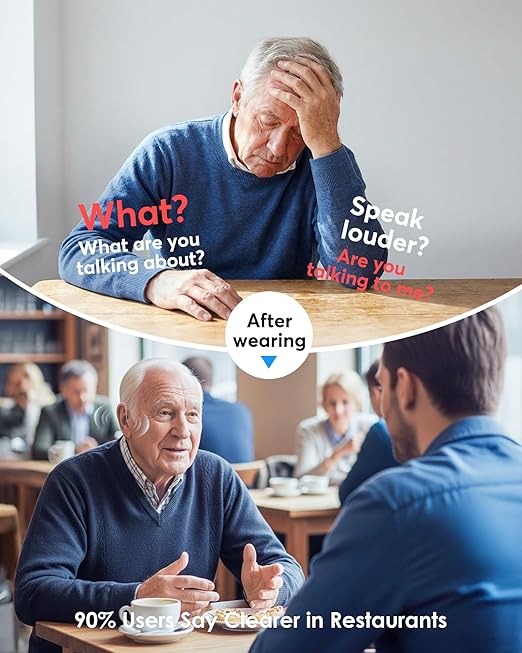 Karthus Hearing Aids, Rechargeable Hearing Aids for Seniors with Hearing Loss, Noise Cancelling & Clear Sound, Comfort & Invisible, 100H Battery Life, 7 Volume Levels, One-Button Operation, Char Black