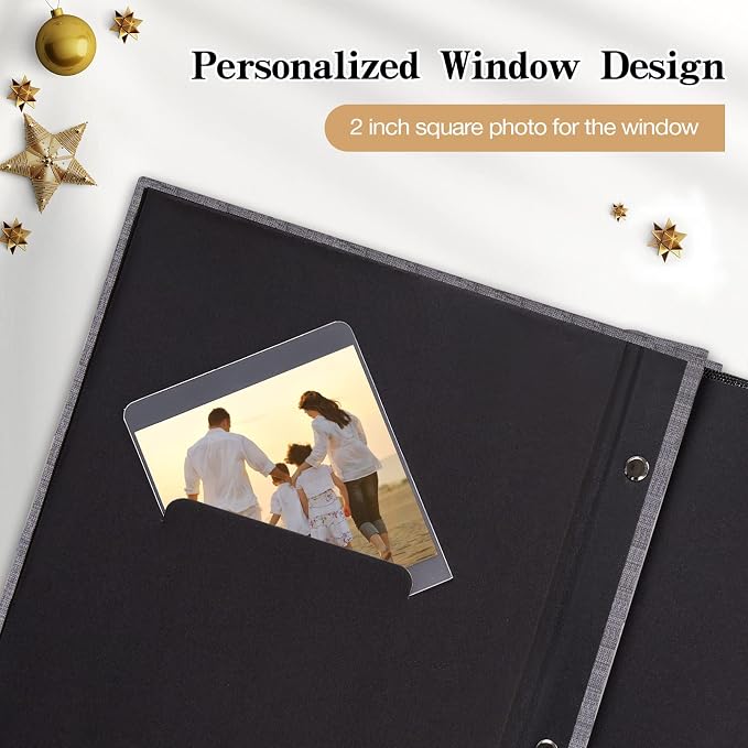 potricher Small Photo Album 4x6 100 Photos Linen Cover Picture Photo Book for Family Wedding Anniversary Baby Vacation (Purple,100 Pockets)