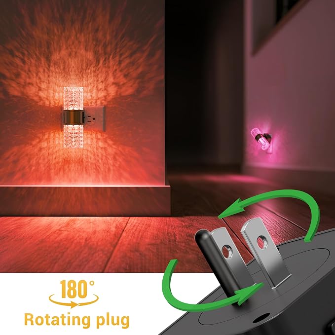 L LOHAS LED Night Light, 10-Color Change RGB Night Lights Plug into Wall | 2 Pack 10/50/100LM Adjustable Automatic Nightlights Pulg in with Dusk to Dawn Sensor for Room Bathroom Hallway