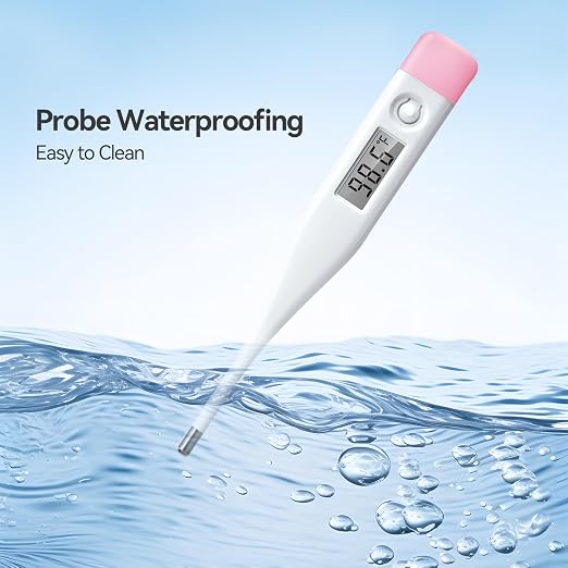 Digital Oral Thermometer for Adults, Children & Baby | LCD display, fast reading, fever alarm, supports oral, rectal & underarm temperature measurement