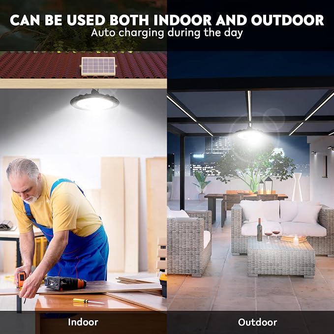 Solar Light Indoor Outdoor, 3000LM Solar Shed Light Rotation Design, Waterproof 5 Modes (2 for All Day Lighting) Motion Sensor, Remote for Barn Patio Chicken Coop Gazebo Garage-2 Packs